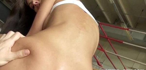  Slender trainer Beth ass fucked in sports complex for alot of money